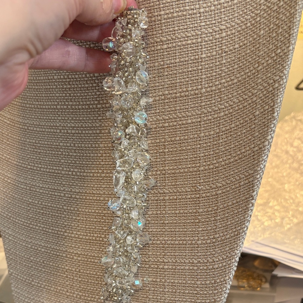 Crystal Beaded Statement Bracelet - Clear - image 2